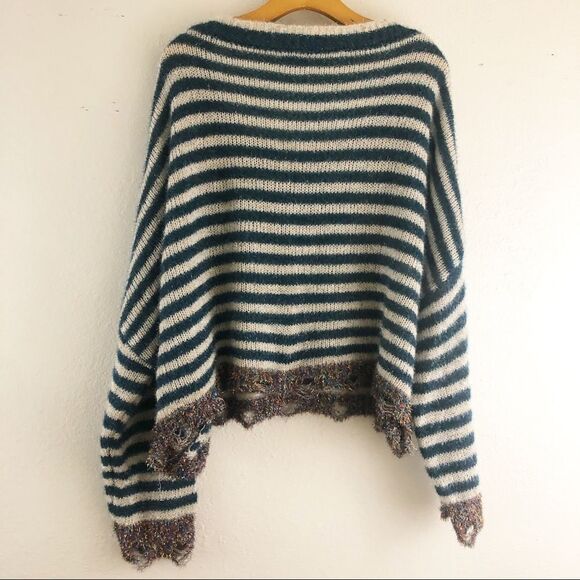 Prima Tinsel Striped Sweater Women's Green White XMAS Christmas XXL - Picture 5 of 6